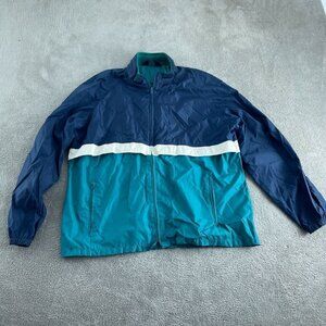 Vintage Woolrich Mens Windbreaker Jacket Blue & Teal Nylon Full Zip Size 54 5458
